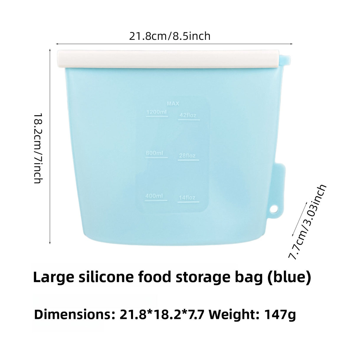 Food-grade vertical silicone fresh-keeping bag